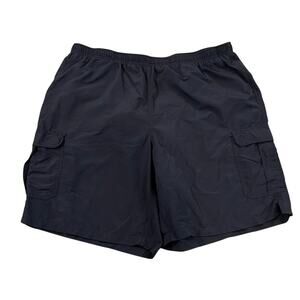 LL BEAN Black Men's Swim Cargo Shorts Fully Lined XXL